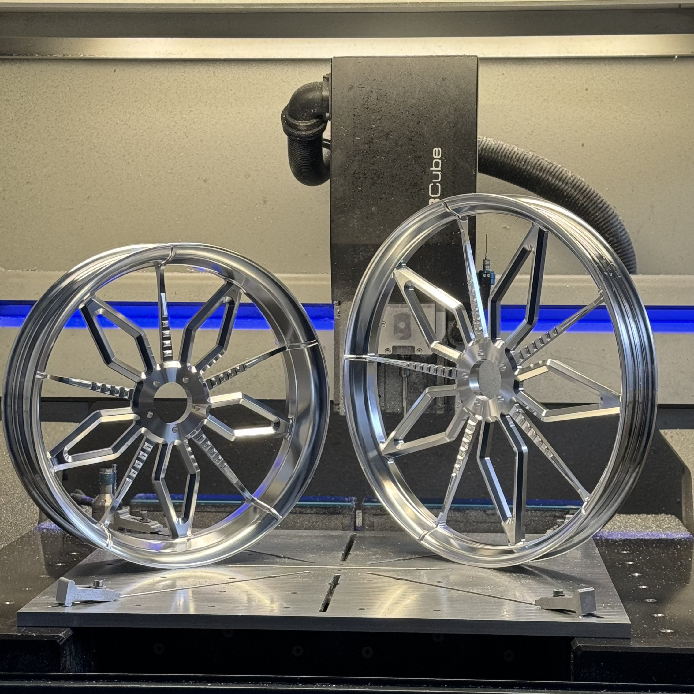 Freshly cnc machined grater spoke wheels