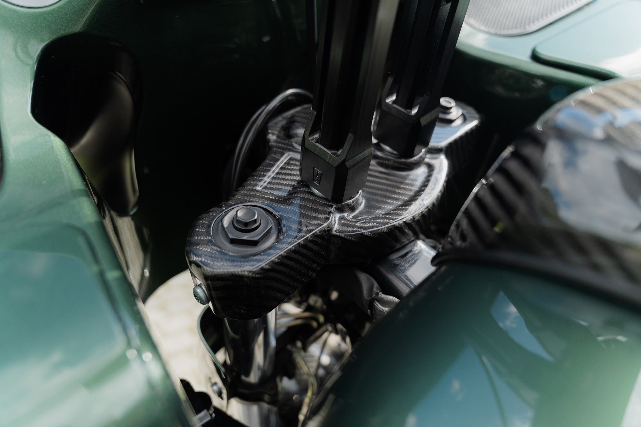 Harley Davidson Road Glide carbon fiber triple tree cover