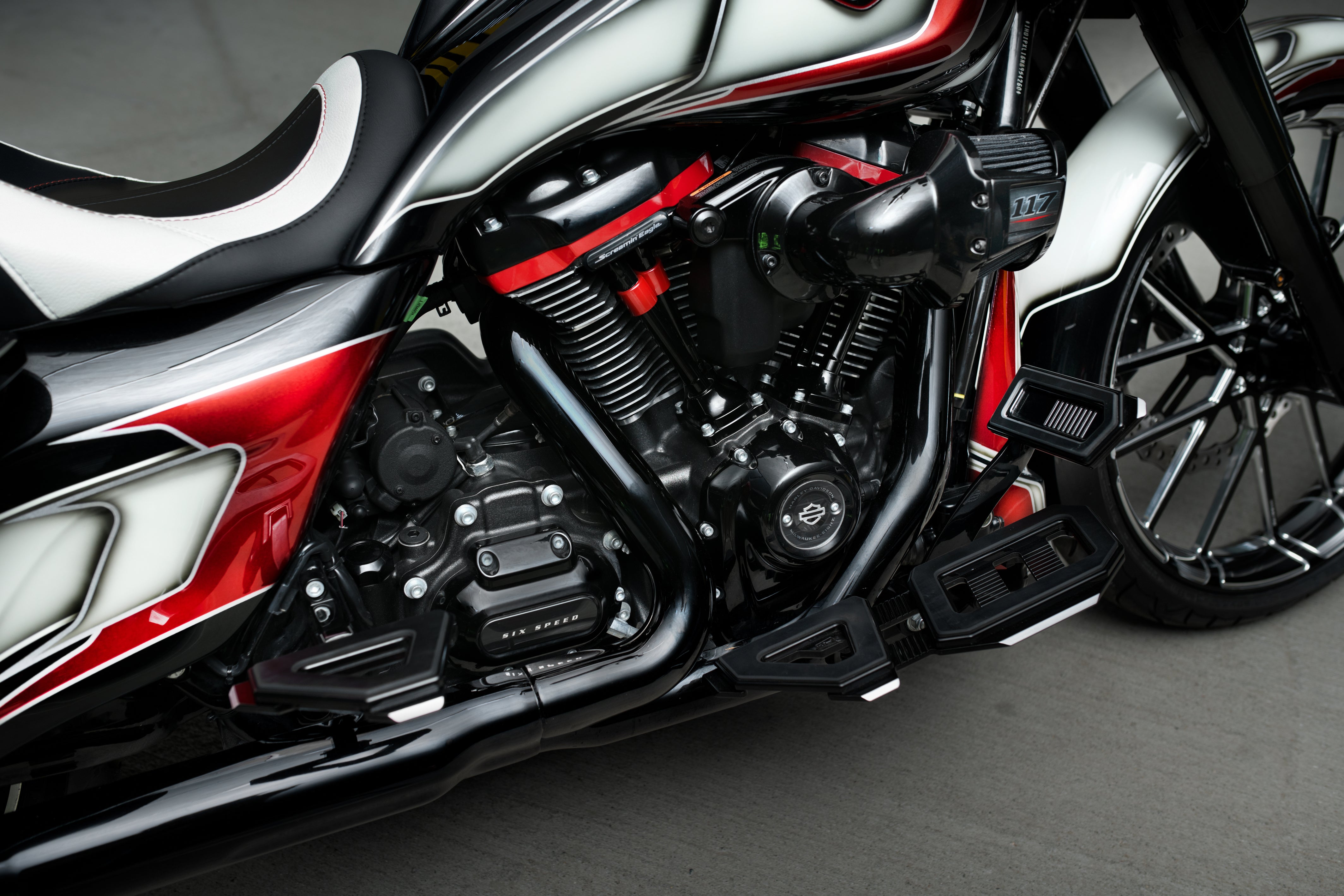 Morocco style tank shroud and side cover set for Harley Davidson Touring (Street Glide, Road Glide, Road King) 2014-2023 models close up