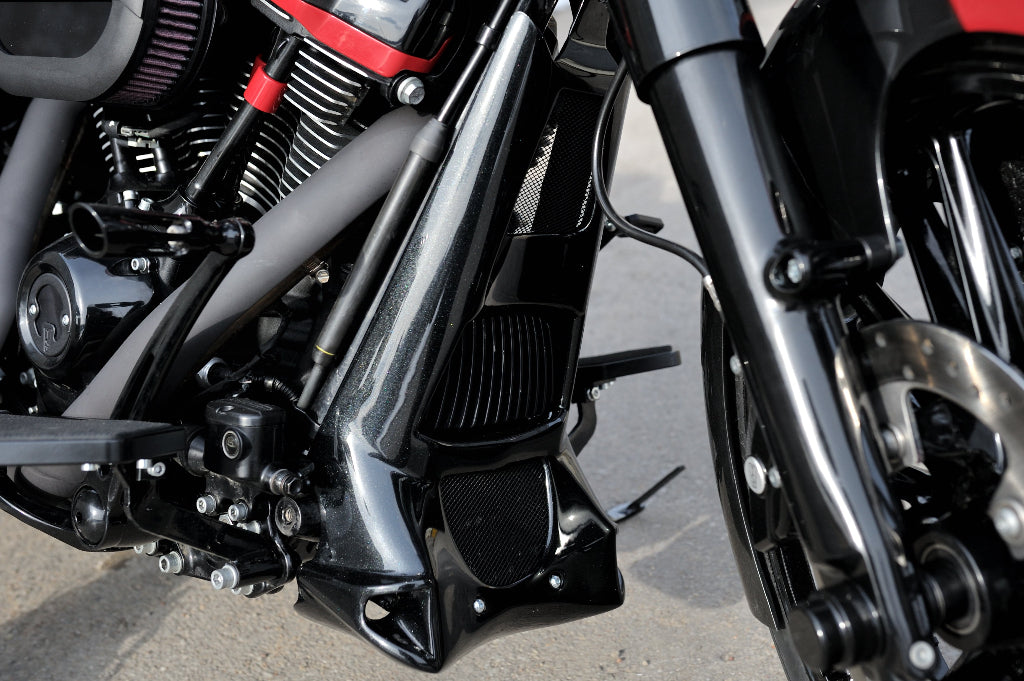 Custom radiator cover for Harley Davidson  Touring models.