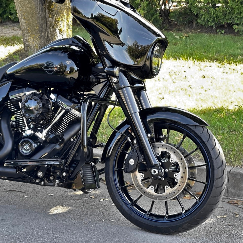ST Style front fender for Harley Davidson touring motorcycles on motorcycle