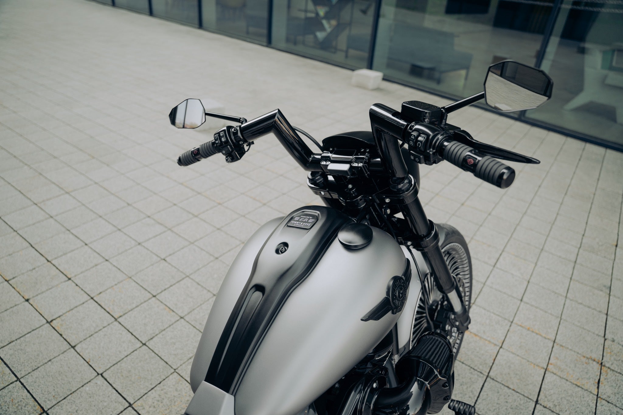 Solid series risers for Softail models with digital gauge