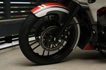 21" Wrapper front fender for Harley Davidson Touring models  close up white