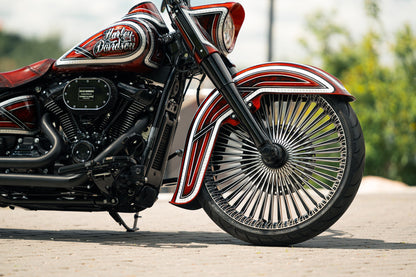 Harley Davidson chicano style softail 23" front fender on a custom wheel