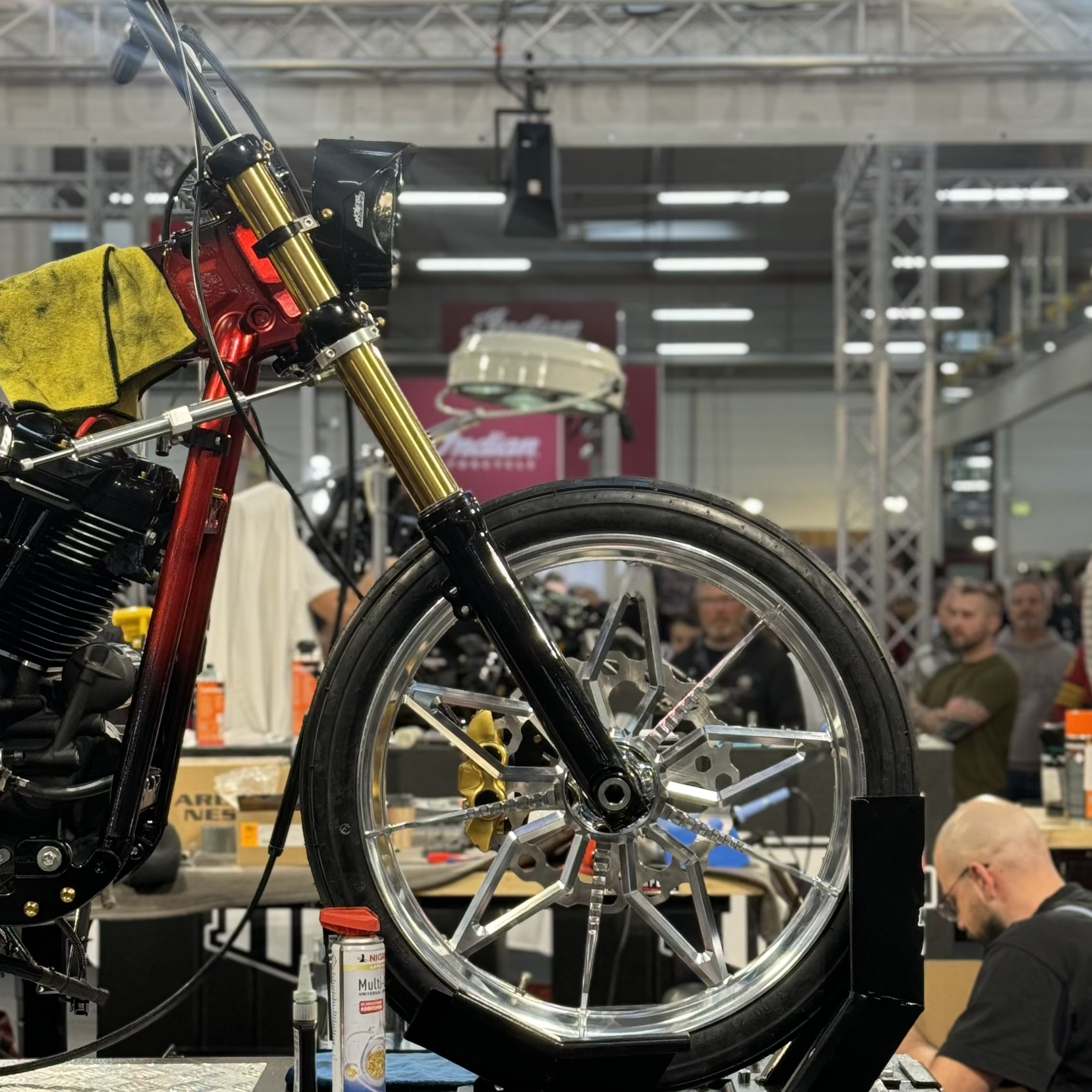 Custom bobber build with a Grater Spoke front wheel