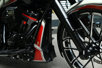 Hooligan series radiator cover for Harley Davidson Road Glide, Street Glide, Road King close up