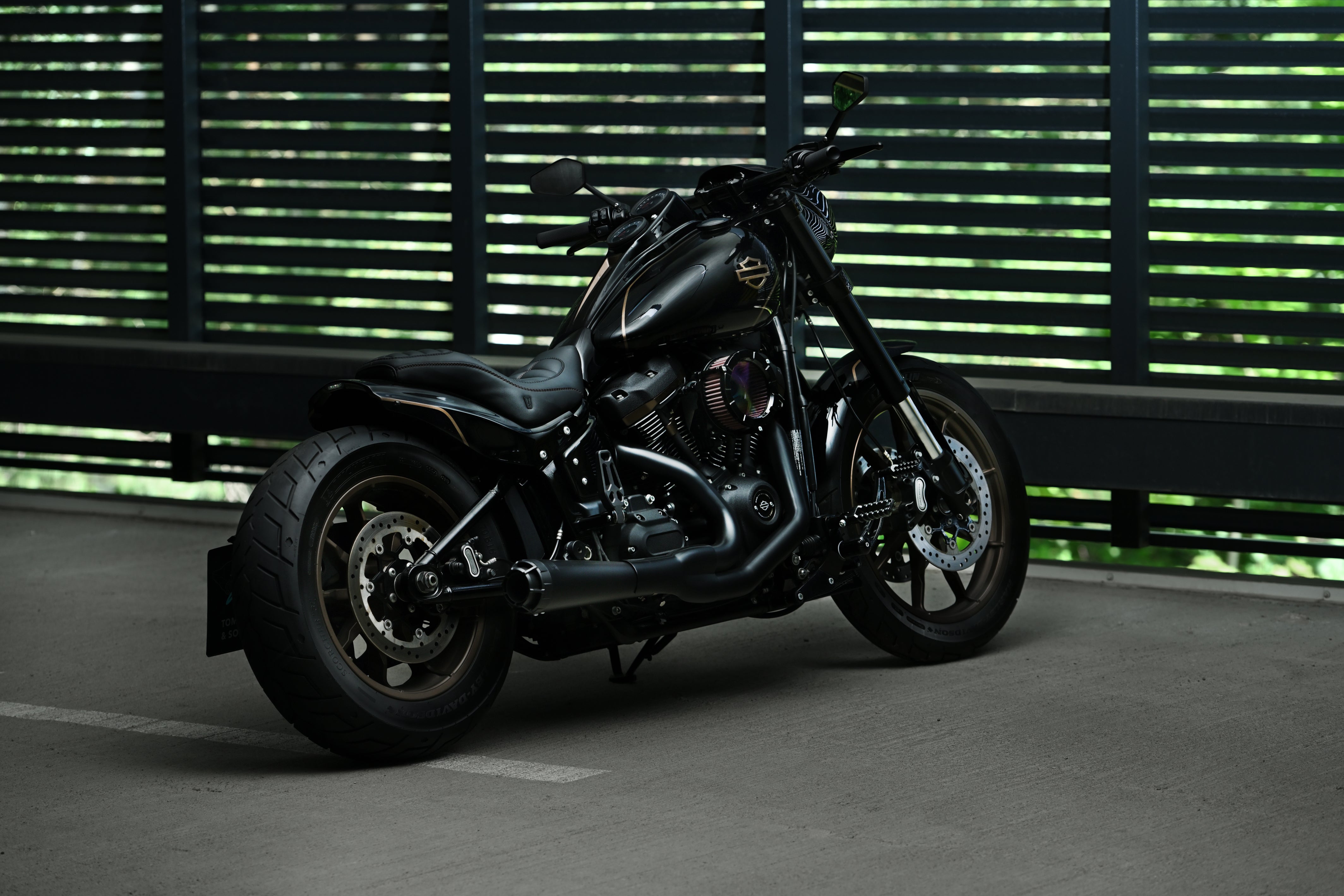 Short rear fender for Harley Davidson Fat Bob, Heritage, Low Rider, full motorcycle