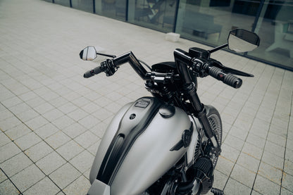 Solid series risers for Softail models with digital gauge