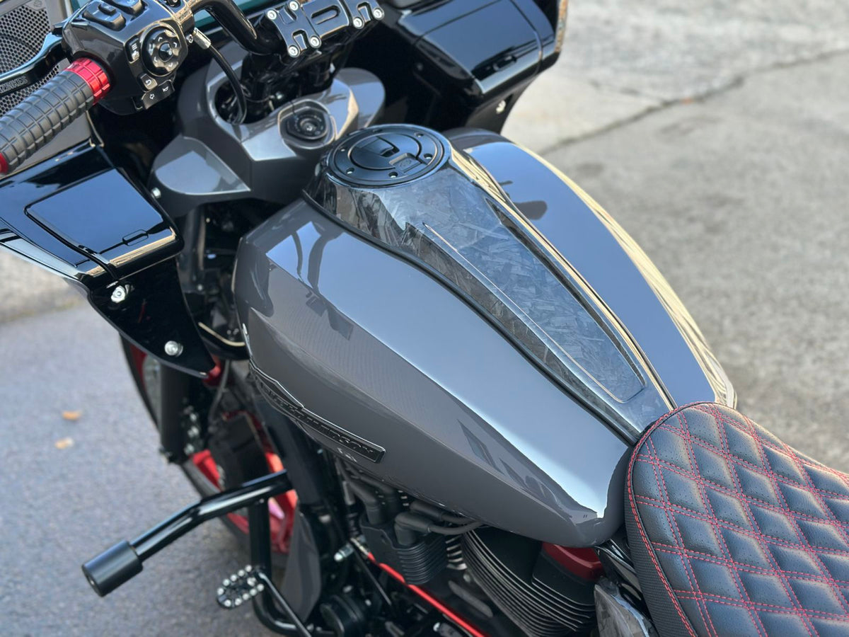 Forged Carbon fiber dash console for Touring 2023.5+ models on a motorcycle