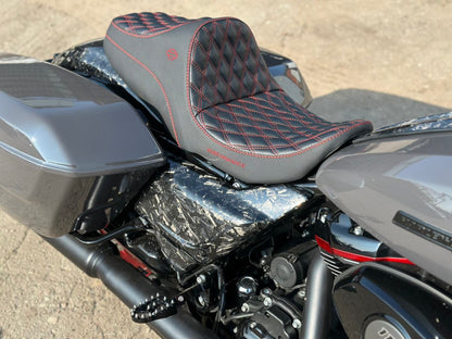 Forged side covers for Harley Davidson Touring 2023+ models. Fits all including CVO models upclose shot.