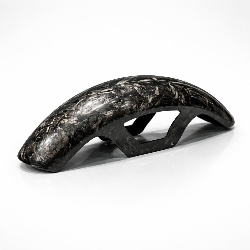 Forged carbon fiber front fender for Harley Davidson Touring 2024+ models.