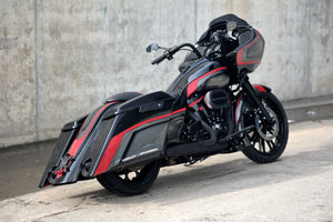 Magnus Saddlebags for Harley Davidson Touring (Street Glide, Road Glide, Road King) 2014-2023 models red perspective