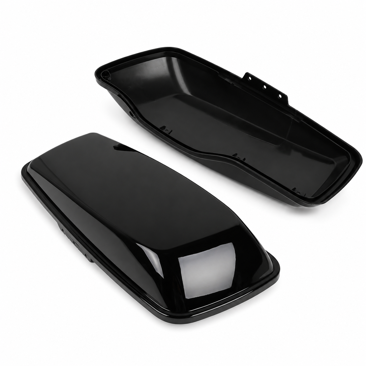 OEM style touring hard saddlebag lids gloss black