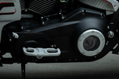 Transparent derby cover for Harley Davidson Softail 2018+ models silver