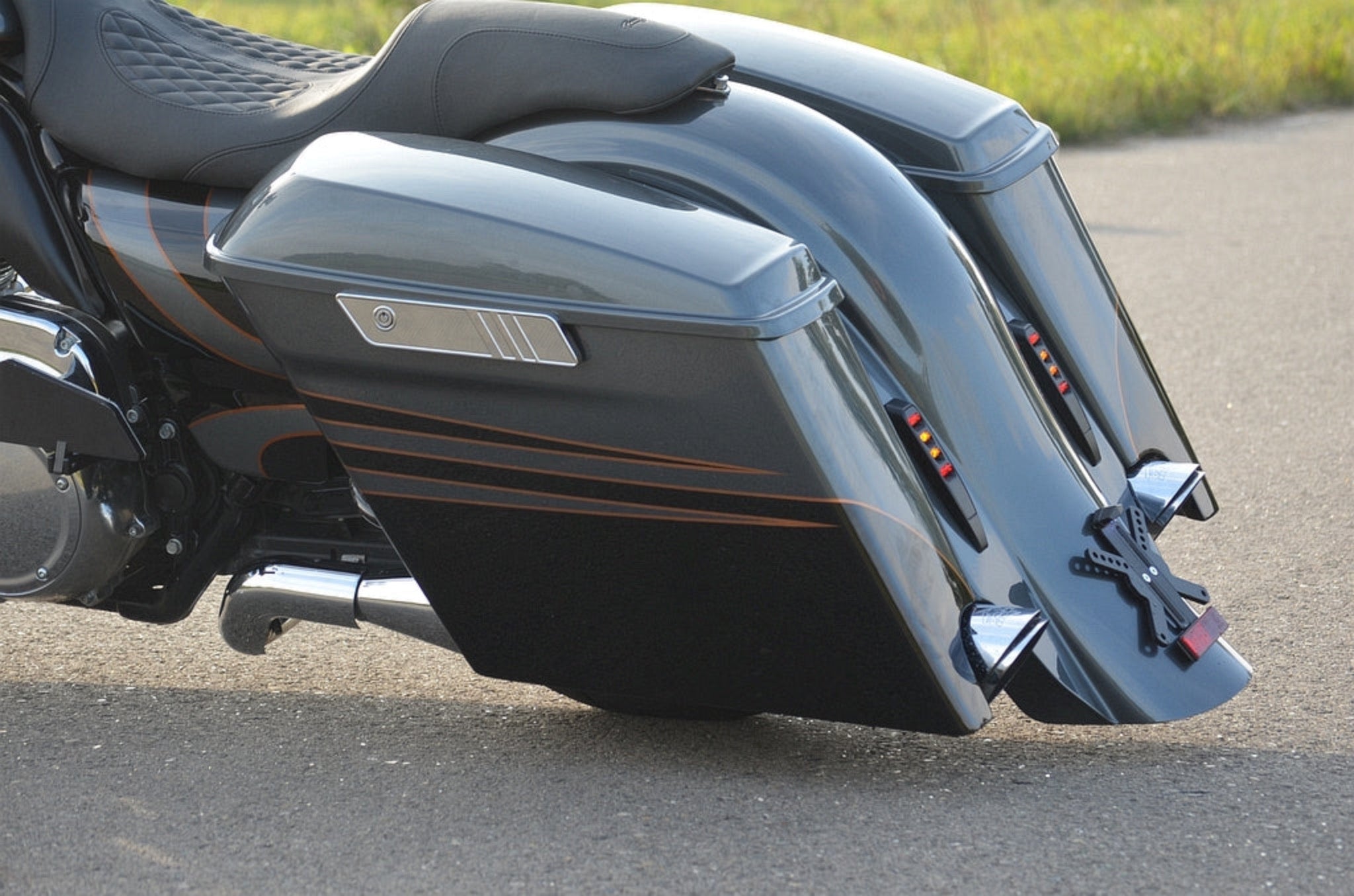 T&S 4" Stretched Saddlebags w/o Lids for Harley Davidson Touring 1993-2013 models - Tommy&Sons