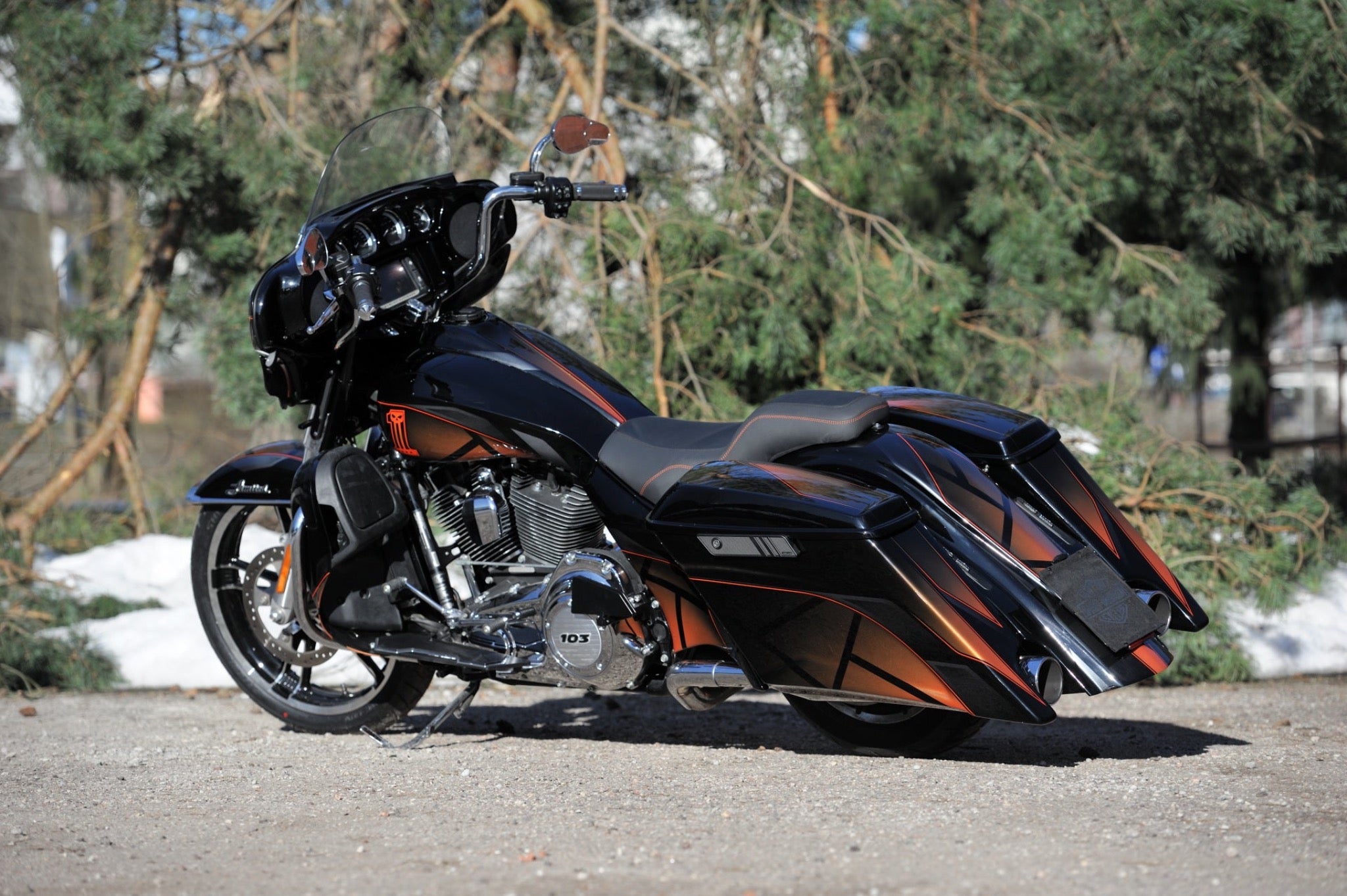 Set of stretched fender and saddlebags Magnus for Harley Davidson Touring 2014 up - Tommy&Sons