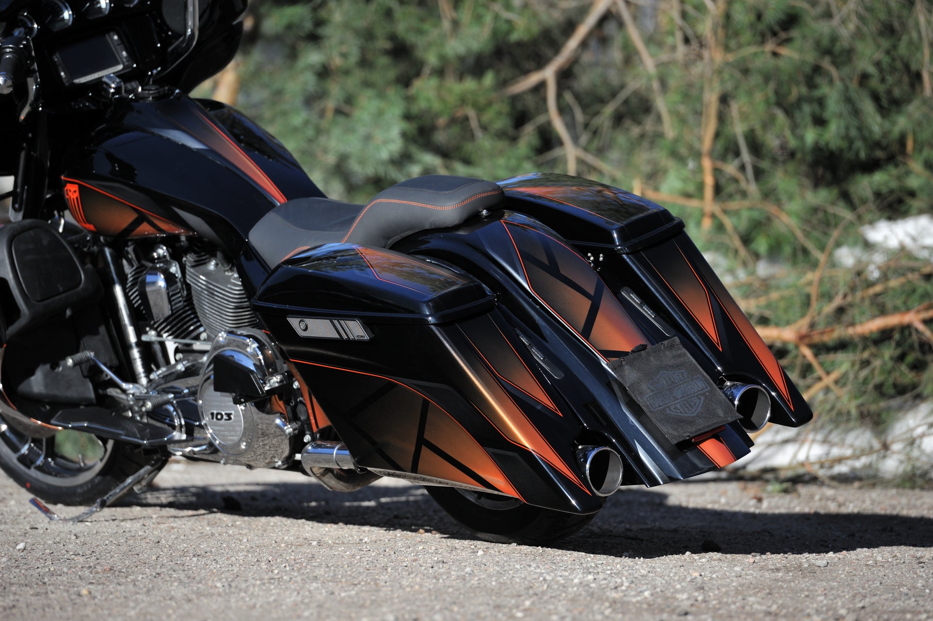 Set of stretched fender and saddlebags Magnus for Harley Davidson Touring 2014 up - Tommy&Sons